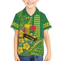 Personalised Hawaii Leilehua High School Family Matching Tank Maxi Dress and Hawaiian Shirt Tribal Tattoo With Hibiscus Flowers