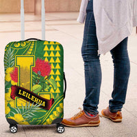 Hawaii Leilehua High School Luggage Cover Tribal Tattoo With Hibiscus Flowers