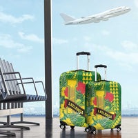 Hawaii Leilehua High School Luggage Cover Tribal Tattoo With Hibiscus Flowers