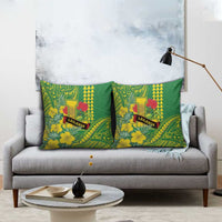 Hawaii Leilehua High School Pillow Cover Tribal Tattoo With Hibiscus Flowers