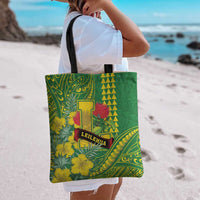 Hawaii Leilehua High School Tote Bag Tribal Tattoo With Hibiscus Flowers