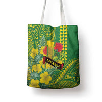 Hawaii Leilehua High School Tote Bag Tribal Tattoo With Hibiscus Flowers