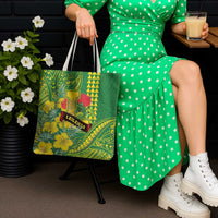 Hawaii Leilehua High School Tote Bag Tribal Tattoo With Hibiscus Flowers