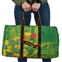 Hawaii Leilehua High School Travel Bag Tribal Tattoo With Hibiscus Flowers