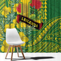 Hawaii Leilehua High School Window Curtain Tribal Tattoo With Hibiscus Flowers