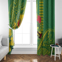 Hawaii Leilehua High School Window Curtain Tribal Tattoo With Hibiscus Flowers