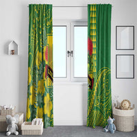 Hawaii Leilehua High School Window Curtain Tribal Tattoo With Hibiscus Flowers