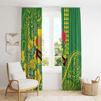 Hawaii Leilehua High School Window Curtain Tribal Tattoo With Hibiscus Flowers