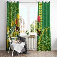 Hawaii Leilehua High School Window Curtain Tribal Tattoo With Hibiscus Flowers