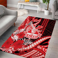 Hawaii Kalani High School Area Rug Tribal Tattoo With Hibiscus Flowers LT05 - Polynesian Pride