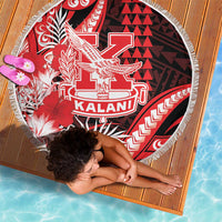 Hawaii Kalani High School Beach Blanket Tribal Tattoo With Hibiscus Flowers LT05 - Polynesian Pride