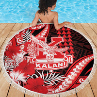 Hawaii Kalani High School Beach Blanket Tribal Tattoo With Hibiscus Flowers LT05 - Polynesian Pride