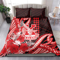 Hawaii Kalani High School Bedding Set Tribal Tattoo With Hibiscus Flowers LT05 - Polynesian Pride