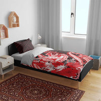 Hawaii Kalani High School Bedding Set Tribal Tattoo With Hibiscus Flowers LT05 - Polynesian Pride