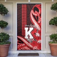 Personalised Hawaii Kalani High School Door Cover Tribal Tattoo With Hibiscus Flowers