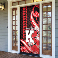 Personalised Hawaii Kalani High School Door Cover Tribal Tattoo With Hibiscus Flowers