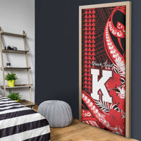 Personalised Hawaii Kalani High School Door Cover Tribal Tattoo With Hibiscus Flowers