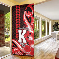 Personalised Hawaii Kalani High School Door Cover Tribal Tattoo With Hibiscus Flowers