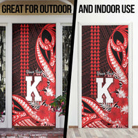 Personalised Hawaii Kalani High School Door Cover Tribal Tattoo With Hibiscus Flowers