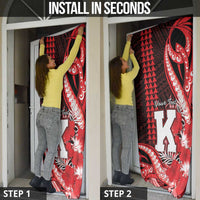 Personalised Hawaii Kalani High School Door Cover Tribal Tattoo With Hibiscus Flowers