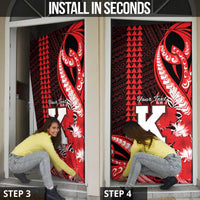 Personalised Hawaii Kalani High School Door Cover Tribal Tattoo With Hibiscus Flowers