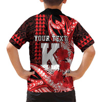 Personalised Hawaii Kalani High School Family Matching Mermaid Dress and Hawaiian Shirt Tribal Tattoo With Hibiscus Flowers