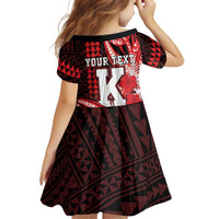 Personalised Hawaii Kalani High School Family Matching Mermaid Dress and Hawaiian Shirt Tribal Tattoo With Hibiscus Flowers