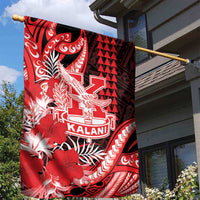 Hawaii Kalani High School Garden Flag Tribal Tattoo With Hibiscus Flowers LT05 - Polynesian Pride