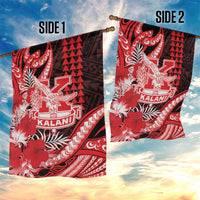 Hawaii Kalani High School Garden Flag Tribal Tattoo With Hibiscus Flowers LT05 - Polynesian Pride