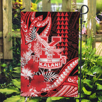 Hawaii Kalani High School Garden Flag Tribal Tattoo With Hibiscus Flowers LT05 Garden Flag Red - Polynesian Pride