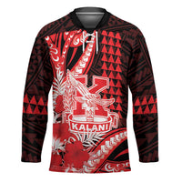 Personalised Hawaii Kalani High School Hockey Jersey Tribal Tattoo With Hibiscus Flowers