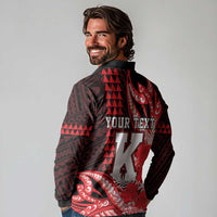 Personalised Hawaii Kalani High School Long Sleeve Polo Shirt Tribal Tattoo With Hibiscus Flowers