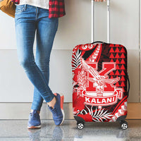 Hawaii Kalani High School Luggage Cover Tribal Tattoo With Hibiscus Flowers