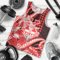 Personalised Hawaii Kalani High School Men Tank Top Tribal Tattoo With Hibiscus Flowers