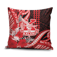 Hawaii Kalani High School Pillow Cover Tribal Tattoo With Hibiscus Flowers