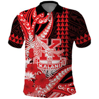 Personalised Hawaii Kalani High School Polo Shirt Tribal Tattoo With Hibiscus Flowers