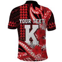 Personalised Hawaii Kalani High School Polo Shirt Tribal Tattoo With Hibiscus Flowers