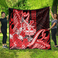 Hawaii Kalani High School Quilt Tribal Tattoo With Hibiscus Flowers