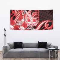 Hawaii Kalani High School Tapestry Tribal Tattoo With Hibiscus Flowers LT05 - Polynesian Pride