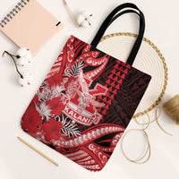 Hawaii Kalani High School Tote Bag Tribal Tattoo With Hibiscus Flowers
