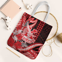 Hawaii Kalani High School Tote Bag Tribal Tattoo With Hibiscus Flowers