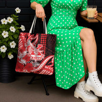 Hawaii Kalani High School Tote Bag Tribal Tattoo With Hibiscus Flowers