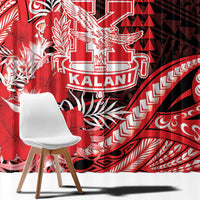 Hawaii Kalani High School Window Curtain Tribal Tattoo With Hibiscus Flowers