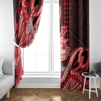 Hawaii Kalani High School Window Curtain Tribal Tattoo With Hibiscus Flowers