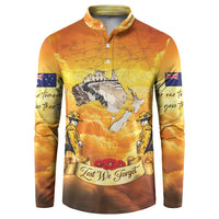 New Zealand And Australia ANZAC Day Button Sweatshirt Sinai Palestine Campaign Lest We Forget