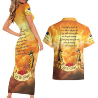 New Zealand And Australia ANZAC Day Couples Matching Short Sleeve Bodycon Dress and Hawaiian Shirt Sinai Palestine Campaign Lest We Forget