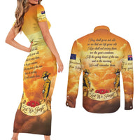 New Zealand And Australia ANZAC Day Couples Matching Short Sleeve Bodycon Dress and Long Sleeve Button Shirt Sinai Palestine Campaign Lest We Forget