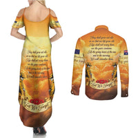 New Zealand And Australia ANZAC Day Couples Matching Summer Maxi Dress and Long Sleeve Button Shirt Sinai Palestine Campaign Lest We Forget
