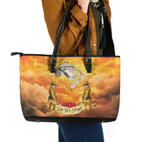 New Zealand And Australia ANZAC Day Leather Tote Bag Sinai Palestine Campaign Lest We Forget