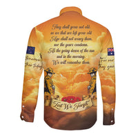 New Zealand And Australia ANZAC Day Long Sleeve Button Shirt Sinai Palestine Campaign Lest We Forget